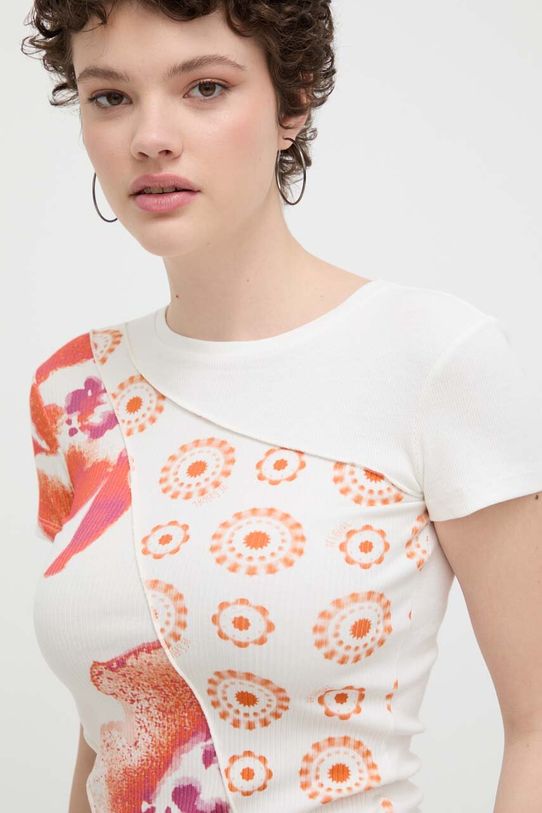 Desigual t-shirt ORAN beżowy 24SWTK96