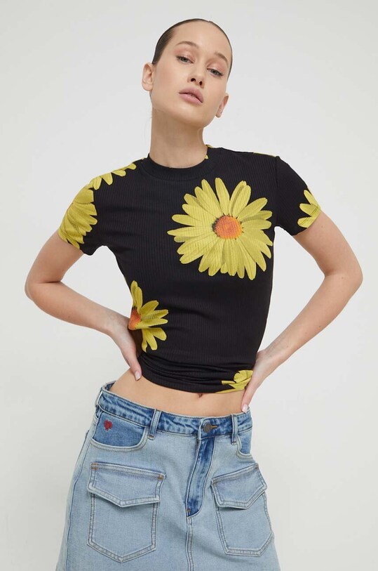 Desigual t-shirt MARGARITAS wzorzyste czarny 24SWTKAV