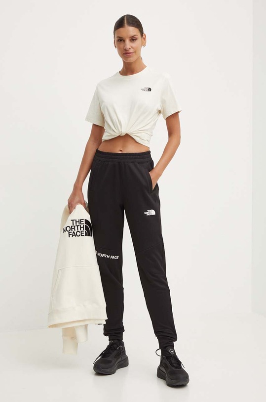 The North Face t-shirt bawełniany W S/S Relaxed Redbox Tee NF0A87NKQLI1 beżowy SS24
