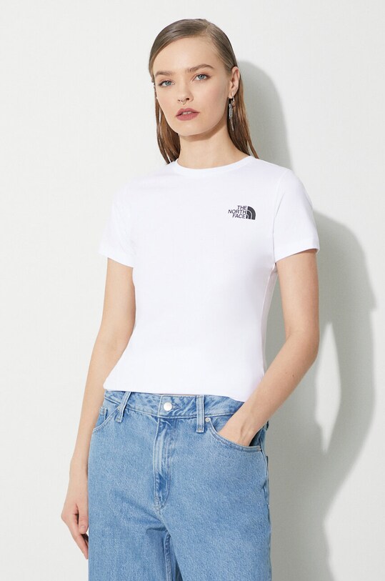Bavlnené tričko The North Face W S/S Redbox Slim Tee NF0A87NMFN41 biela