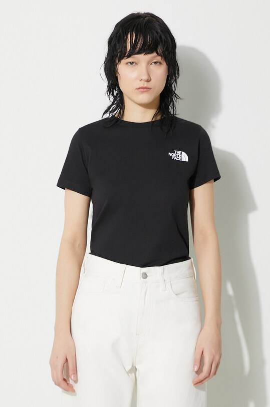 The North Face cotton t-shirt W S/S Redbox Slim Tee black NF0A87NMJK31