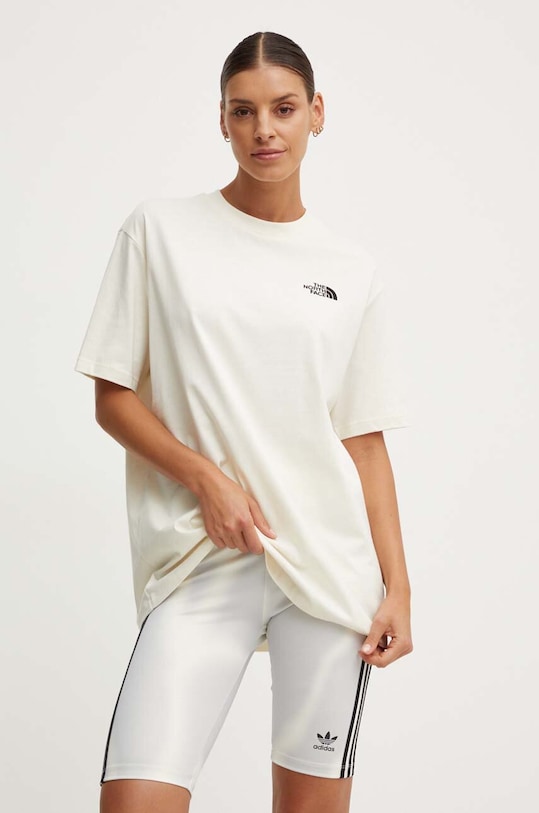 The North Face t-shirt bawełniany W S/S Essential Oversize Tee bawełna beżowy NF0A87NQQLI1