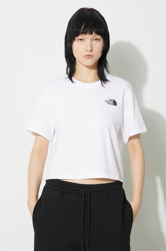 Ρούχα Μπλουζάκι The North Face W Simple Dome Cropped Slim Tee NF0A87U4FN41 λευκό