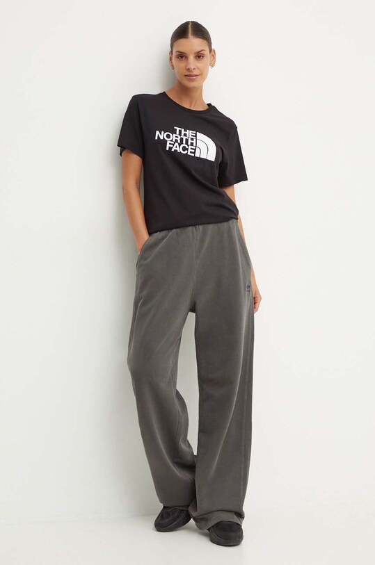 The North Face tricou din bumbac W S/S Relaxed Easy Tee NF0A87N9JK31 negru SS24