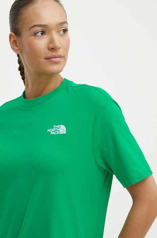 Bavlnené tričko The North Face W S/S Essential Oversize Tee zelená NF0A87NQPO81