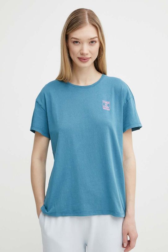Odzież Protest t-shirt bawełniany Prtxue 1610943 turkusowy