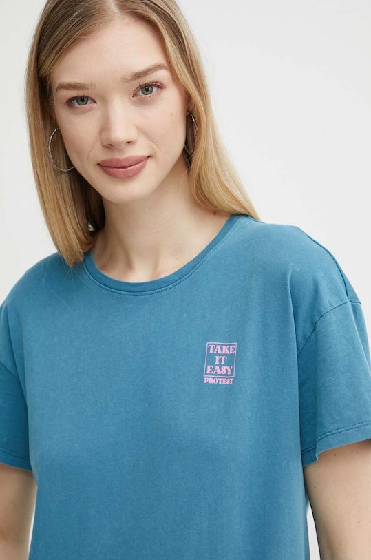 Protest tricou din bumbac Prtxue 1610943 turcoaz