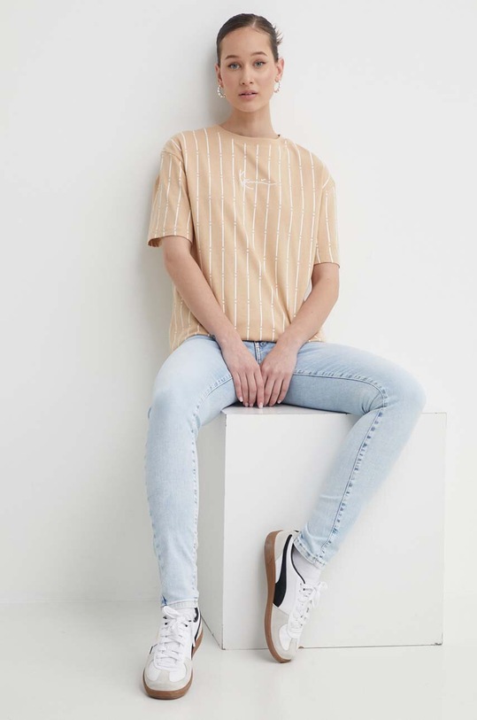 Karl Kani t-shirt bawełniany 6137727 beżowy SS24