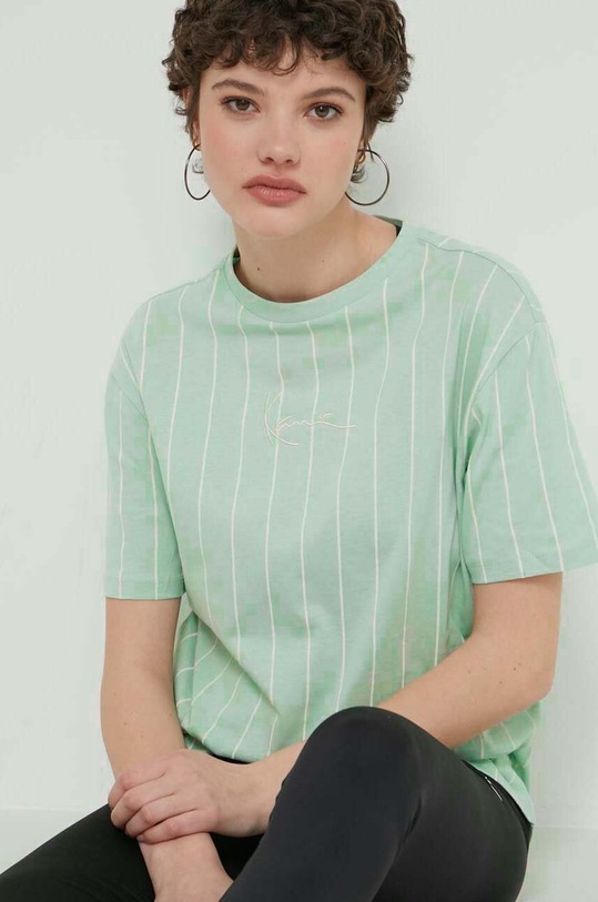 Karl Kani t-shirt bawełniany wzorzyste zielony 6137739