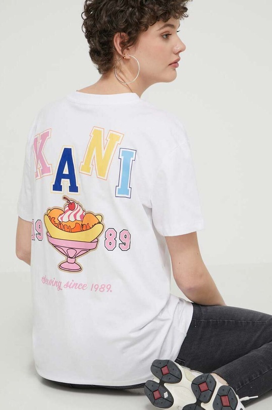 Karl Kani t-shirt bawełniany nadruk biały 6137743