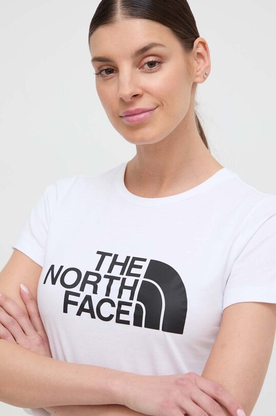 The North Face tricou din bumbac print alb NF0A87N6FN41
