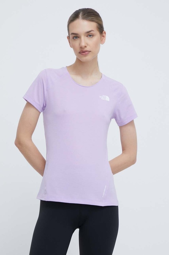 The North Face t-shirt sportowy Lightning Alpine z elastanem fioletowy NF0A87HVQZI1