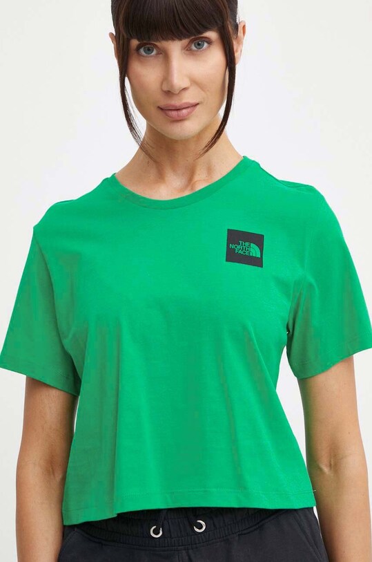 The North Face tricou din bumbac verde NF0A87NBPO81