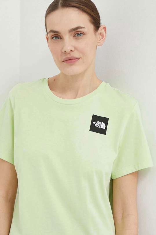 Βαμβακερό μπλουζάκι The North Face πράσινο NF0A87NEO0F1