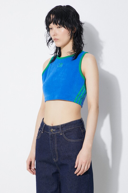 Топ adidas Originals Terry Crop Tank син JH0620