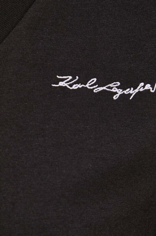 Хлопковая футболка Karl Lagerfeld 24UW1736 чёрный