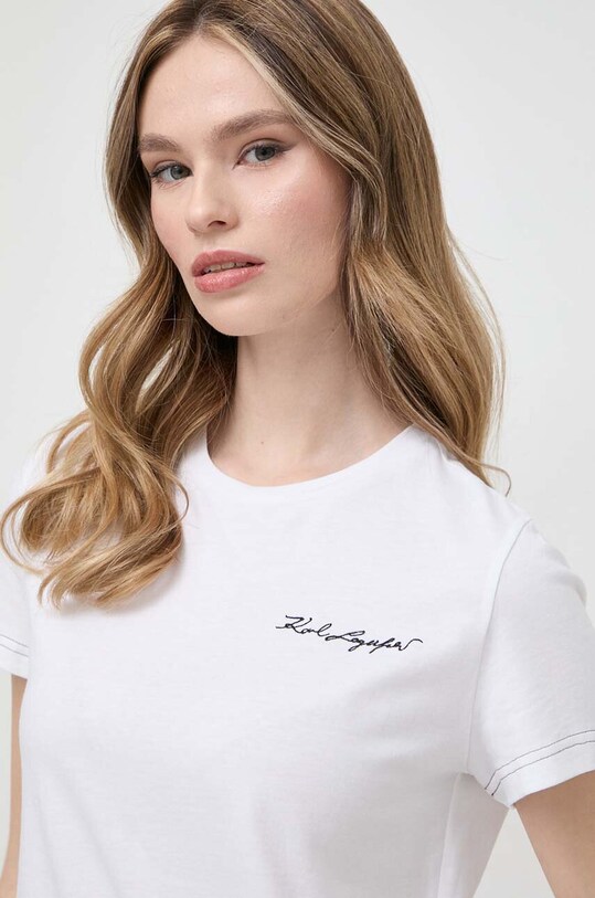Хлопковая футболка Karl Lagerfeld белый 24UW1735