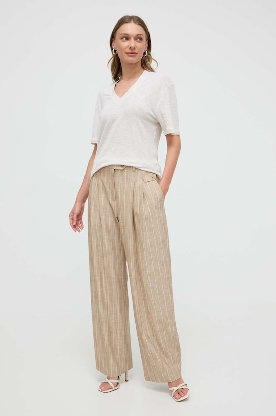 Boss Orange vászon póló 50511242 szürke SS24