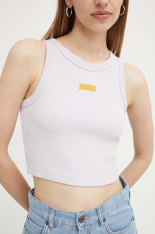 BOSS Orange top aplikacja fioletowy 50520469