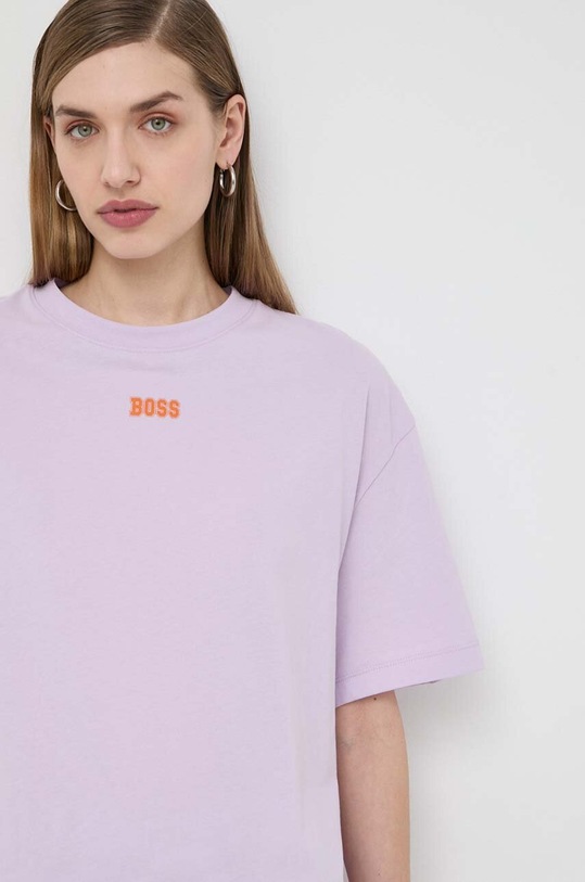 Oblečenie Bavlnené tričko Boss Orange 50520478 fialová