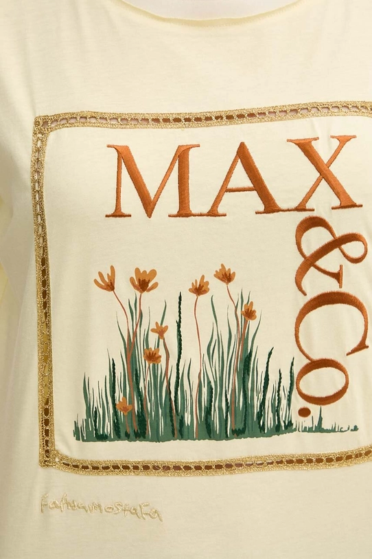 MAX&Co. t-shirt bawełniany x FATMA MOSTAFA 2416941018200 żółty