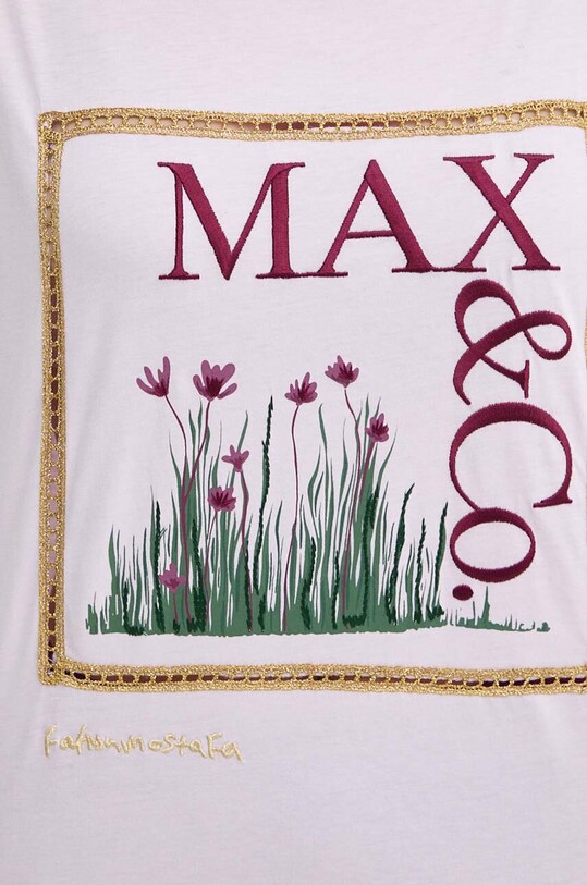 MAX&Co. t-shirt bawełniany x FATMA MOSTAFA 2416941018200 fioletowy