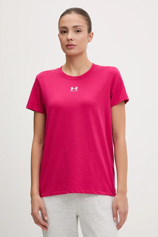 Μπλουζάκι Under Armour με ελαστάν ροζ 1383648