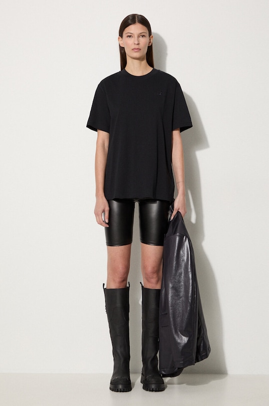 Βαμβακερό μπλουζάκι New Balance WT41501BK μαύρο SS24