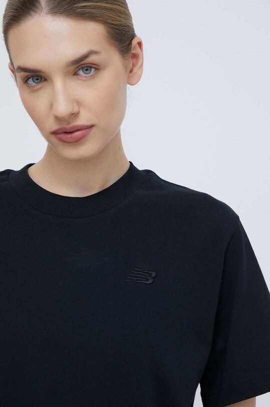 New Balance t-shirt bawełniany WT41501BK czarny WT41501BK