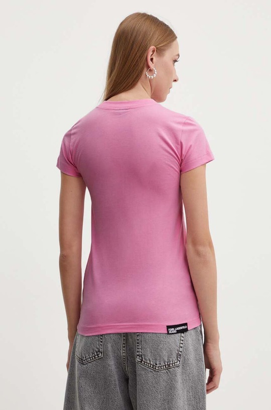 Ρούχα Βαμβακερό μπλουζάκι Karl Lagerfeld Jeans 241J1700 ροζ