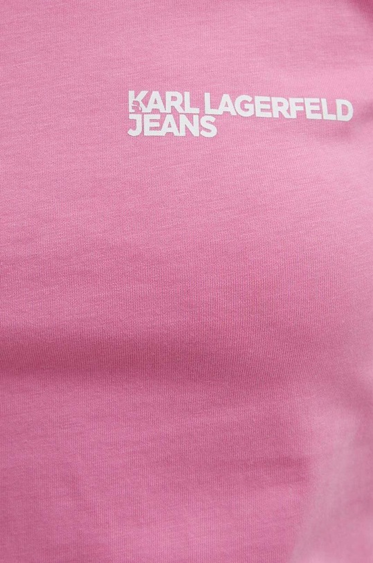 Βαμβακερό μπλουζάκι Karl Lagerfeld Jeans 241J1700 ροζ