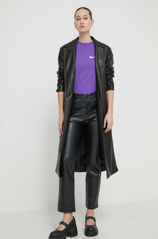 Karl Lagerfeld Jeans pamut póló 241J1700 lila SS24
