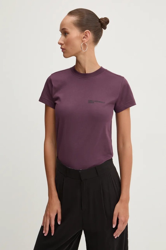 Karl Lagerfeld Jeans t-shirt bawełniany bawełna fioletowy 241J1700