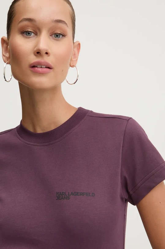 Karl Lagerfeld Jeans t-shirt bawełniany fioletowy 241J1700