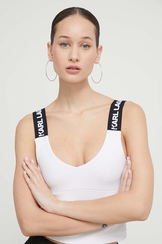 Top Karl Lagerfeld Jeans slim bílá 241J1705