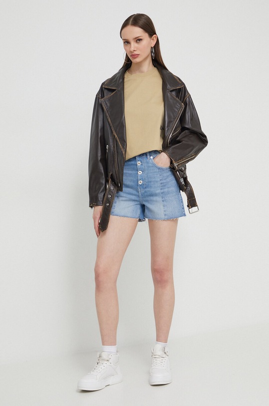 Pamučna majica Karl Lagerfeld Jeans 241J1707 bež SS24