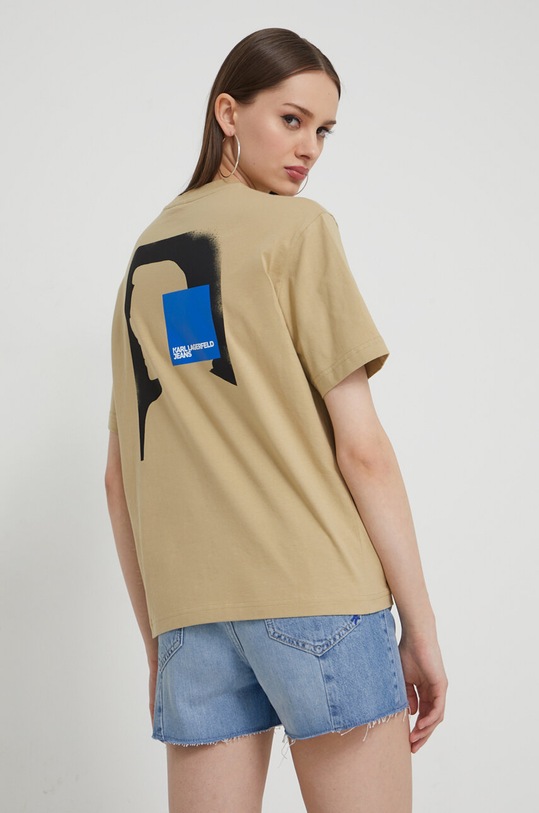 Odjeća Pamučna majica Karl Lagerfeld Jeans 241J1707 bež