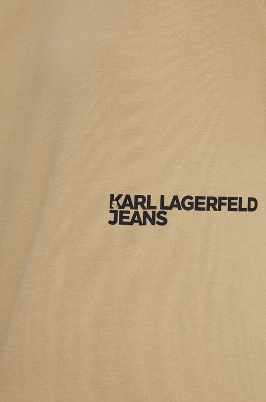 Бавовняна футболка Karl Lagerfeld Jeans 241J1707 бежевий