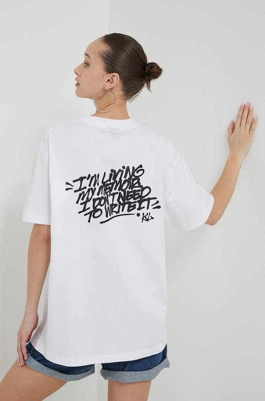Ruházat Karl Lagerfeld Jeans pamut póló 241J1711 fehér