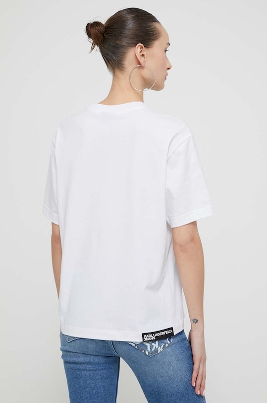 Îmbrăcăminte Karl Lagerfeld Jeans tricou din bumbac 241J1715 alb