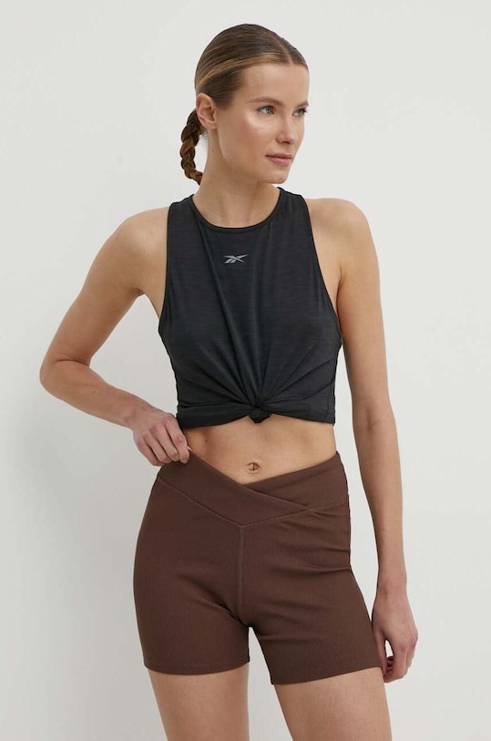 Reebok top sport LUX Collection 100075356 negru SS24