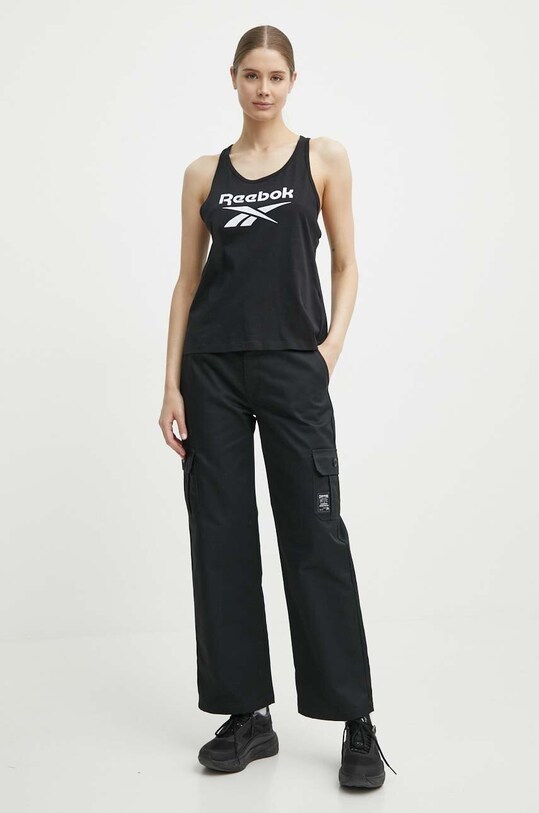 Reebok top bawełniany Identity 100034778 czarny SS24