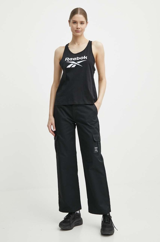 Bavlněný top Reebok Identity 100034778 černá SS24