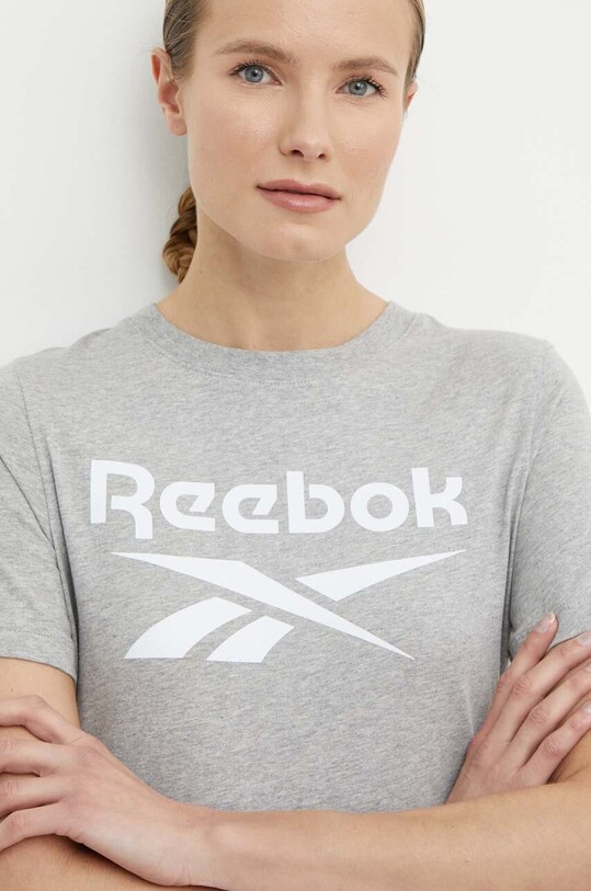 Βαμβακερό μπλουζάκι Reebok Identity γκρί 100034852