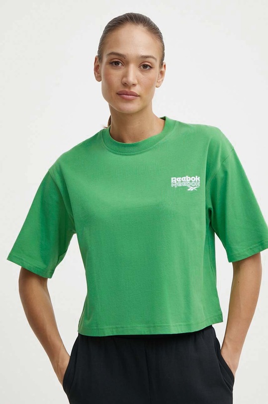 Дрехи Памучна тениска Reebok 100075957 зелен