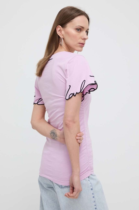 Ruházat Karl Lagerfeld pamut póló 241W1709 lila