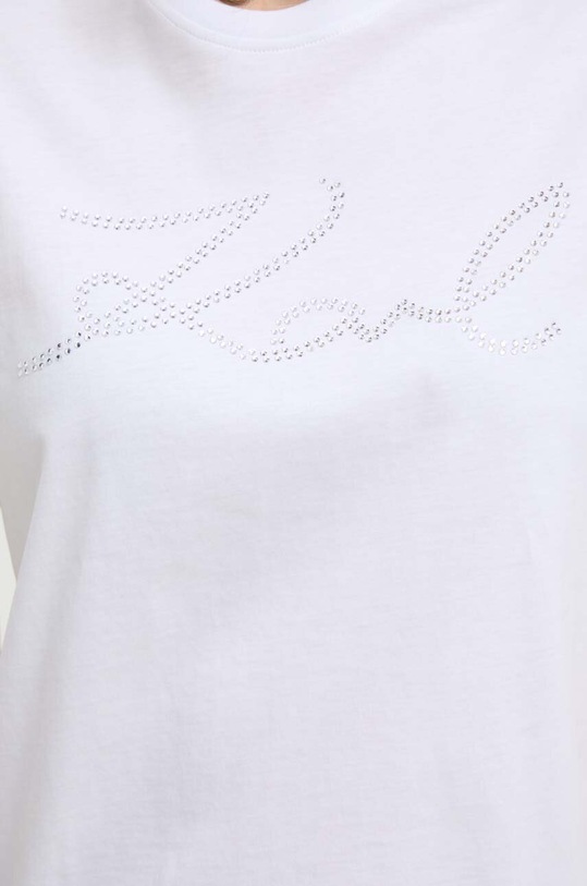 Karl Lagerfeld t-shirt bawełniany biały 241W1713
