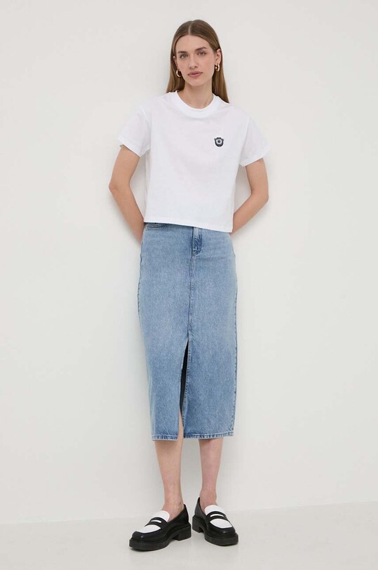 Хлопковая футболка Karl Lagerfeld 241W1760 белый SS24