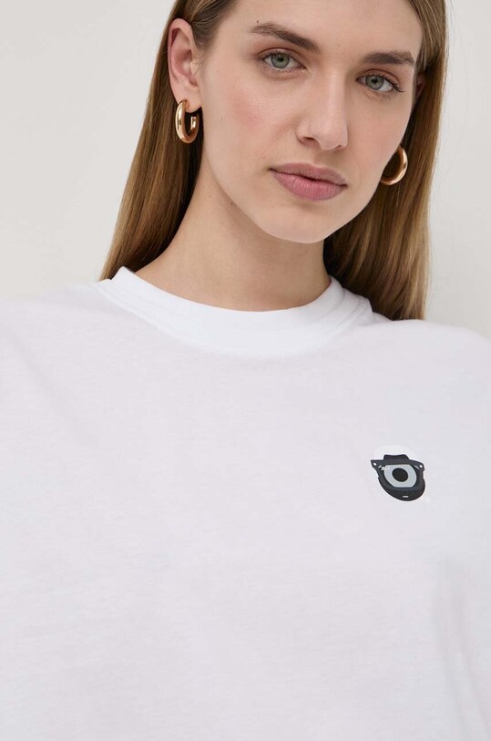 Хлопковая футболка Karl Lagerfeld белый 241W1760
