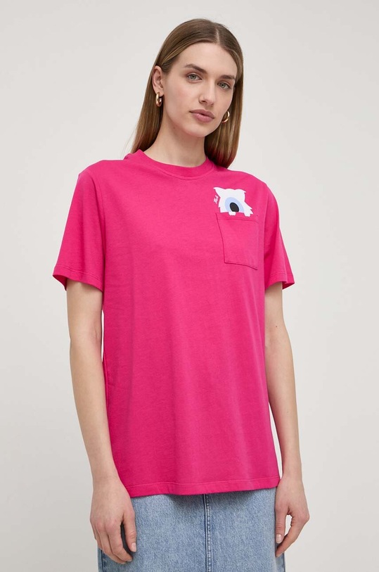 Bavlněné tričko Karl Lagerfeld x Darcel Disappoints 241W1761 růžová SS24